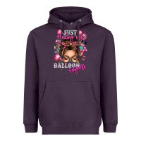 Plum just minding my balloon business messy bun Heavyweight Hoodie - texasbilliewilder