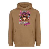 Toasted Coconut just minding my balloon business messy bun Heavyweight Hoodie - texasbilliewilder