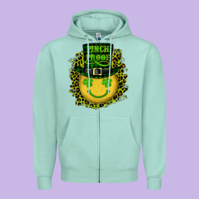 Zipper Hoodie st. patricks day pinch proof lucky face