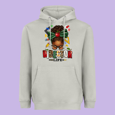 Director Life Afro Messy Bun Heavyweight Hoodie Designed By Texasbilliewilder