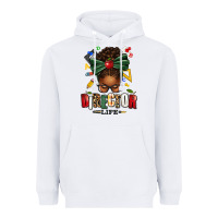 White director life afro messy bun Heavyweight Hoodie - texasbilliewilder