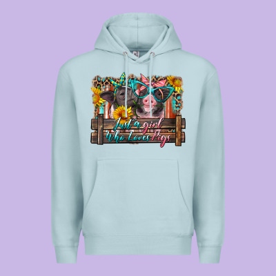Just A Girl Who Loves Pigs Premium Hoodie Designed By Artiststas