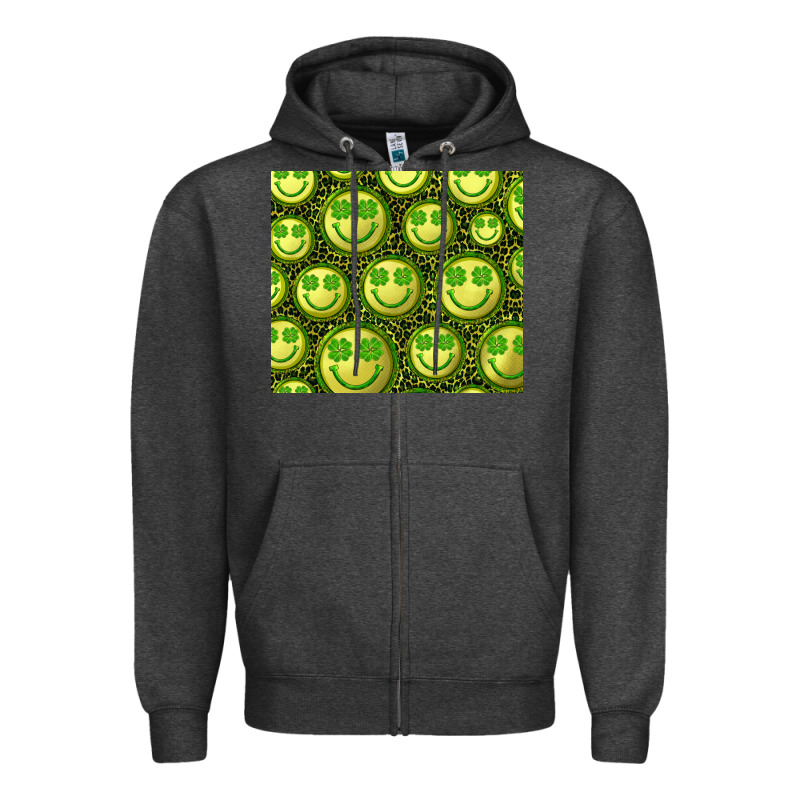 St. Patricks Day Lucky Face Zipper Hoodie by RanaPortraitStore | Teevron