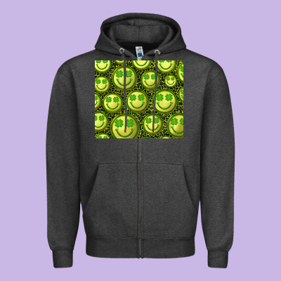 Zipper Hoodie st. patricks day lucky face