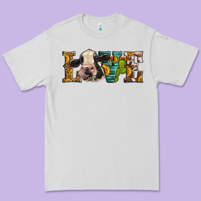 Western Love Holstein Cow Premium Tee Designed By Lillyallendesigns