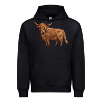 Black highland cow Urban Hoodie - BarkalooDesign