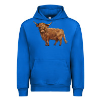 Cobalt highland cow Urban Hoodie - BarkalooDesign