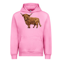 Fuchsia Pink highland cow Urban Hoodie - BarkalooDesign