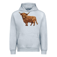 Heather Grey highland cow Urban Hoodie - BarkalooDesign