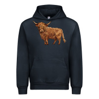 Navy highland cow Urban Hoodie - BarkalooDesign