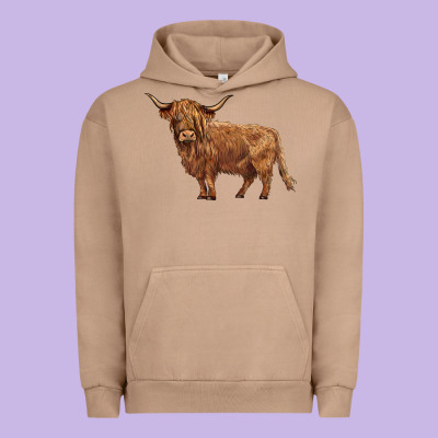 Highland Cow Urban Hoodie Designed By Barkaloodesign