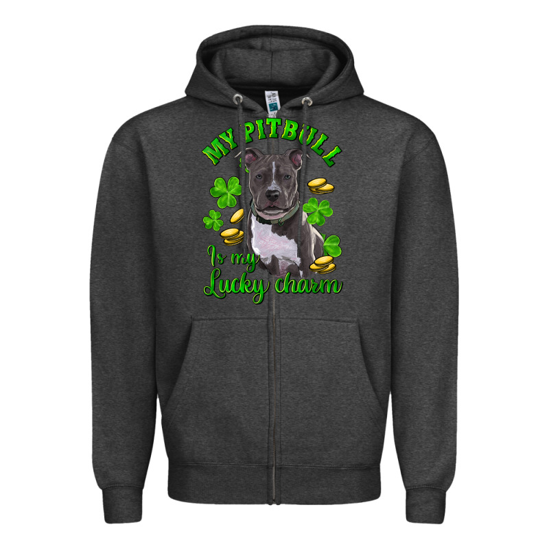 St Patricks Day My Pitbuli My Lucky Charm Zipper Hoodie by RanaPortraitStore | Teevron