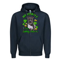 Navy st patricks day my pitbuli my lucky charm Zipper Hoodie - RanaPortraitStore