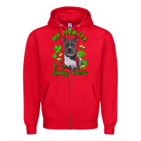 Red st patricks day my pitbuli my lucky charm Zipper Hoodie - RanaPortraitStore