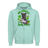 Seafoam st patricks day my pitbuli my lucky charm Zipper Hoodie - RanaPortraitStore