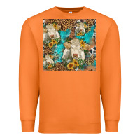 Carrot sunflowers charolais cow seamless pattern Premium Sweatshirt - HRA Design Shop