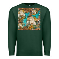 Sports Green sunflowers charolais cow seamless pattern Premium Sweatshirt - HRA Design Shop