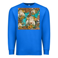 True Royal sunflowers charolais cow seamless pattern Premium Sweatshirt - HRA Design Shop
