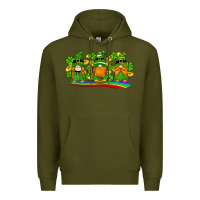 Army Green st patricks day gnomes shamrock gold rainbow Premium Hoodie - Artiststas