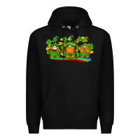 Black st patricks day gnomes shamrock gold rainbow Premium Hoodie - Artiststas