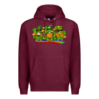 Burgundy st patricks day gnomes shamrock gold rainbow Premium Hoodie - Artiststas