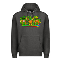 Charcoal Heather st patricks day gnomes shamrock gold rainbow Premium Hoodie - Artiststas