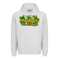 Dove Grey st patricks day gnomes shamrock gold rainbow Premium Hoodie - Artiststas