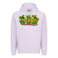 Lilac st patricks day gnomes shamrock gold rainbow Premium Hoodie - Artiststas