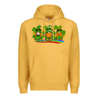 Mustard st patricks day gnomes shamrock gold rainbow Premium Hoodie - Artiststas