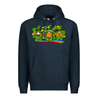 Navy st patricks day gnomes shamrock gold rainbow Premium Hoodie - Artiststas