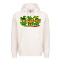 Pale Pink st patricks day gnomes shamrock gold rainbow Premium Hoodie - Artiststas
