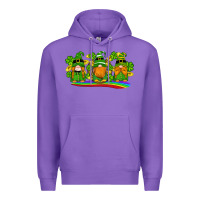 Purple st patricks day gnomes shamrock gold rainbow Premium Hoodie - Artiststas