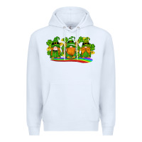White st patricks day gnomes shamrock gold rainbow Premium Hoodie - Artiststas