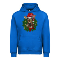 Cobalt christmas wreath baby calf Urban Hoodie - BarkalooDesign