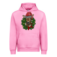 Fuchsia Pink christmas wreath baby calf Urban Hoodie - BarkalooDesign