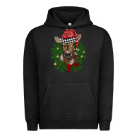 Pigment Black christmas wreath baby calf Urban Hoodie - BarkalooDesign