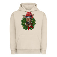 Pigment French Oak christmas wreath baby calf Urban Hoodie - BarkalooDesign