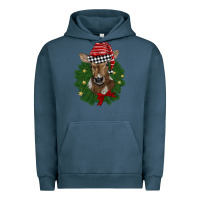 Pigment Midnight Navy christmas wreath baby calf Urban Hoodie - BarkalooDesign