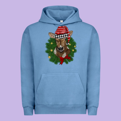 Christmas Wreath Baby Calf Urban Hoodie Designed By Barkaloodesign