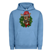 Pigment Pebble Blue christmas wreath baby calf Urban Hoodie - BarkalooDesign