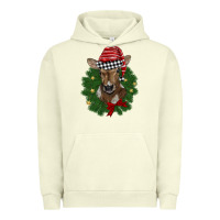 Pigment Pistachio christmas wreath baby calf Urban Hoodie - BarkalooDesign