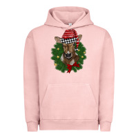 Pigment Salmon christmas wreath baby calf Urban Hoodie - BarkalooDesign