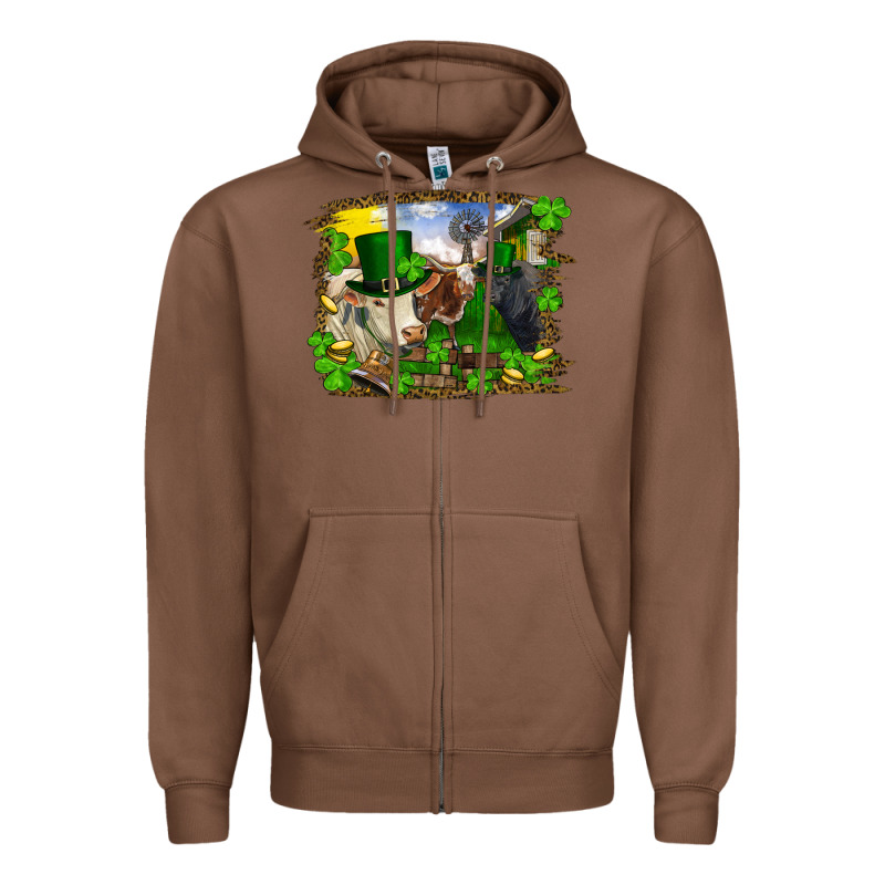 St Patricks Day Cows Zipper Hoodie by RanaPortraitStore | Teevron