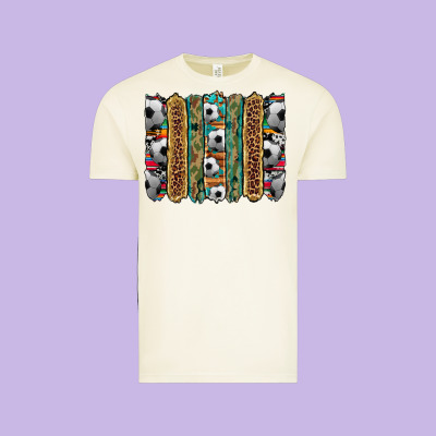 Soccer Camouflage Serape Cowhide Turquoise Leopard Glitter  Brushstrok Vintage Tee Designed By Artiststas
