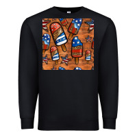 Black patriotic popsicles seamless pattern Premium Sweatshirt - HRA Design Shop