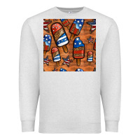 Oatmeal Heather patriotic popsicles seamless pattern Premium Sweatshirt - HRA Design Shop