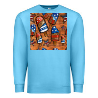 Ocean Blue patriotic popsicles seamless pattern Premium Sweatshirt - HRA Design Shop