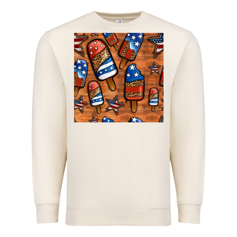 Patriotic Popsicles Seamless Pattern Premium Sweatshirt by HRA Design Shop | Teevron