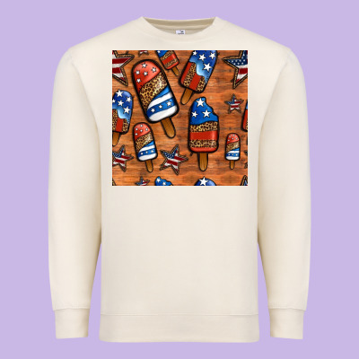 Patriotic Popsicles Seamless Pattern Premium Sweatshirt Designed By Hra Design Shop