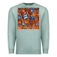 Seafoam patriotic popsicles seamless pattern Premium Sweatshirt - HRA Design Shop